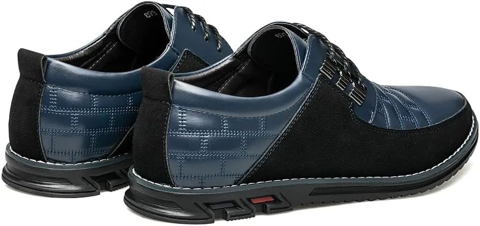 Men's Premium Leather Dress Shoes Comfort Business Casual Oxford Shoes Fashion Dress Sneakers Soft Loafers Derby Shoe for Office Working Walking Driving