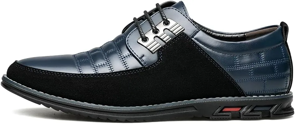 Men's Premium Leather Dress Shoes Comfort Business Casual Oxford Shoes Fashion Dress Sneakers Soft Loafers Derby Shoe for Office Working Walking Driving