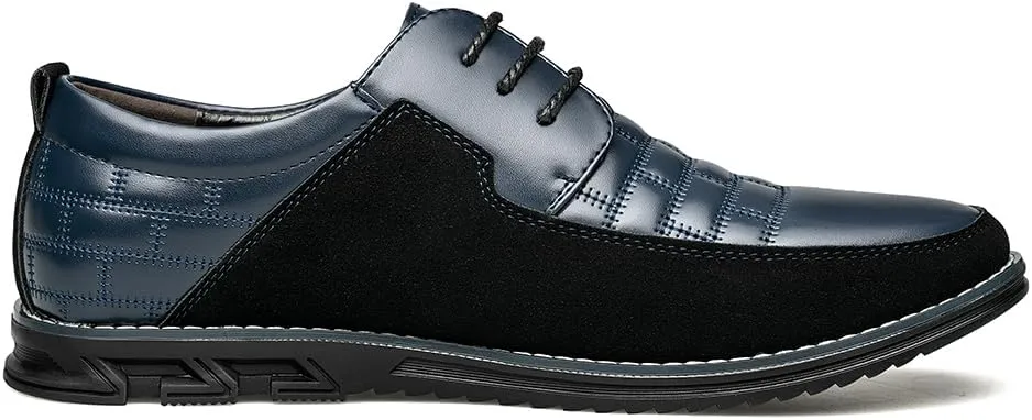 Men's Premium Leather Dress Shoes Comfort Business Casual Oxford Shoes Fashion Dress Sneakers Soft Loafers Derby Shoe for Office Working Walking Driving
