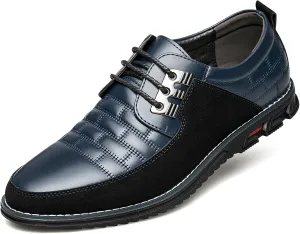 Men's Premium Leather Dress Shoes Comfort Business Casual Oxford Shoes Fashion Dress Sneakers Soft Loafers Derby Shoe for Office Working Walking Driving