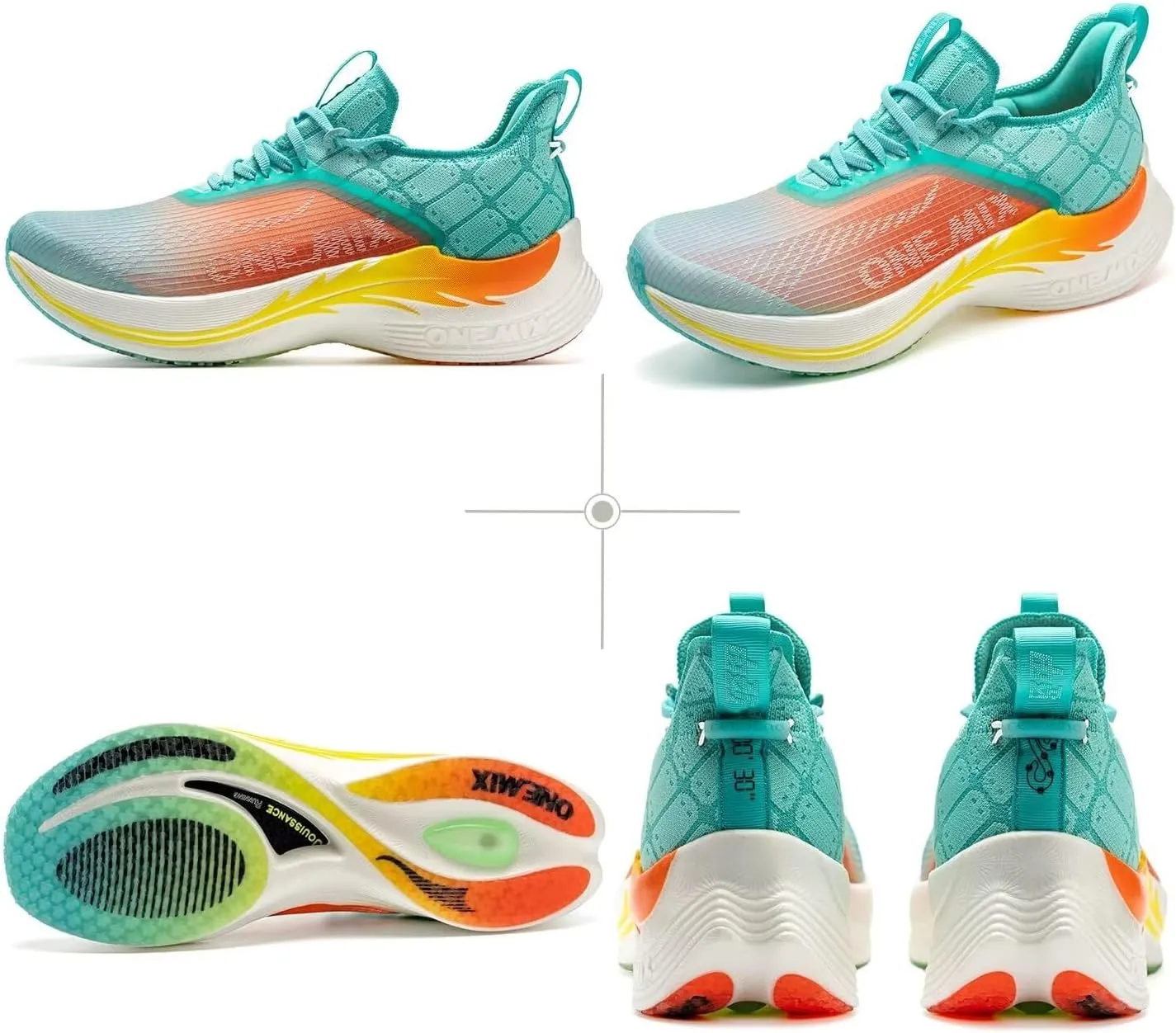 Men's Road Running Shoes Marathon Running Shoes Carbon Fiber Plate Running Shoes Wide with Arch Support Lightweight Breathable Sneakers ONEMIX Light Armor 21601