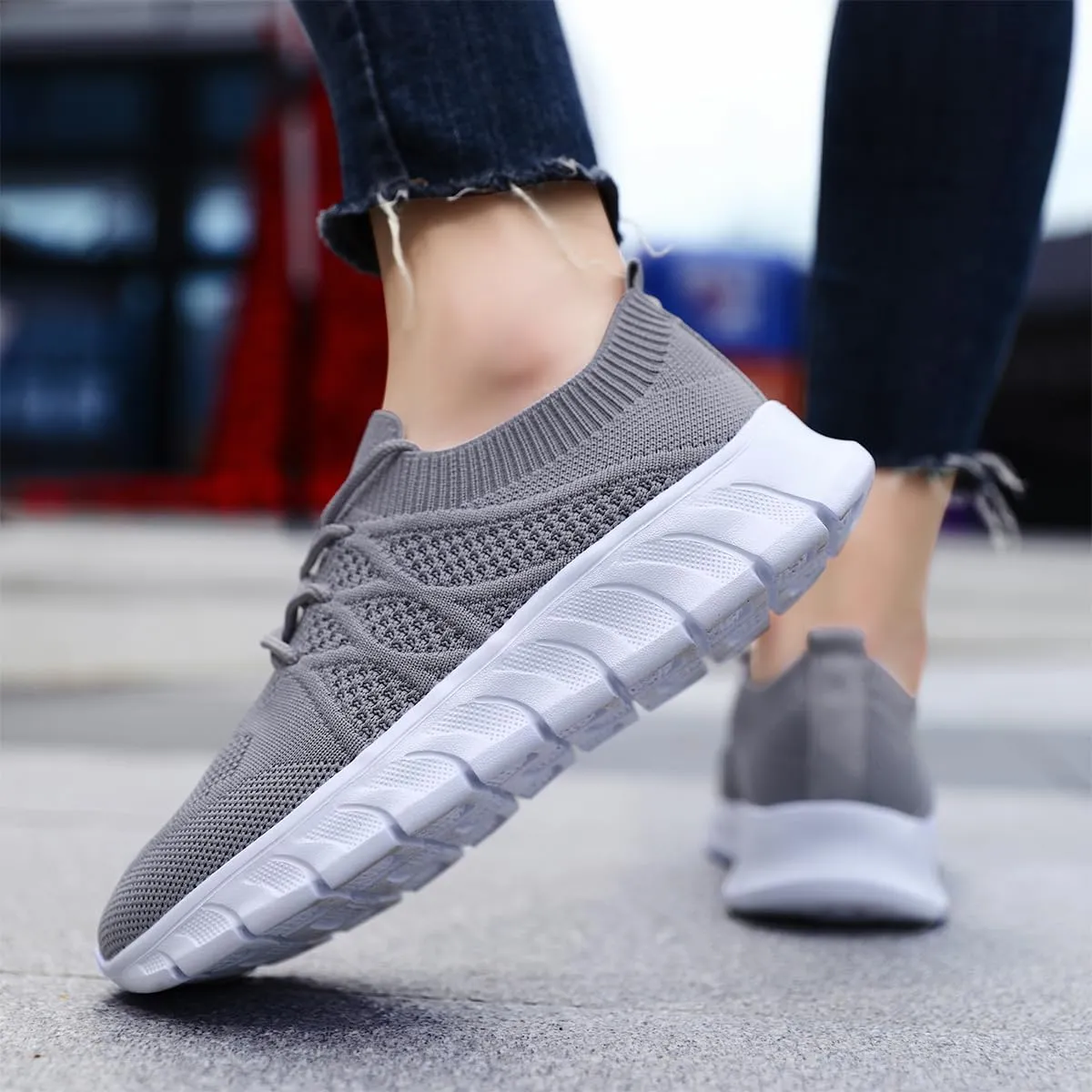 Mens Running Shoes Slip on Walking Sneakers Workout Sports Athletic Gym Ultra Lightweight Casual Fashion Breathable Mesh Comfortable