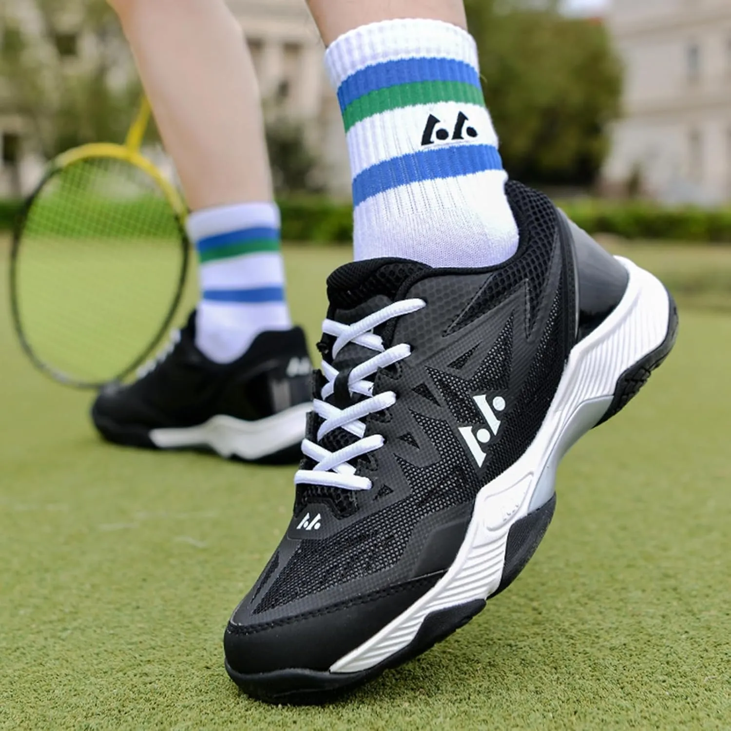 Men's Tennis Shoes Non-Slip Lightweight Squash Racket Sports Sneakers Comfort Indoor/Outdoor Court Training Shoe