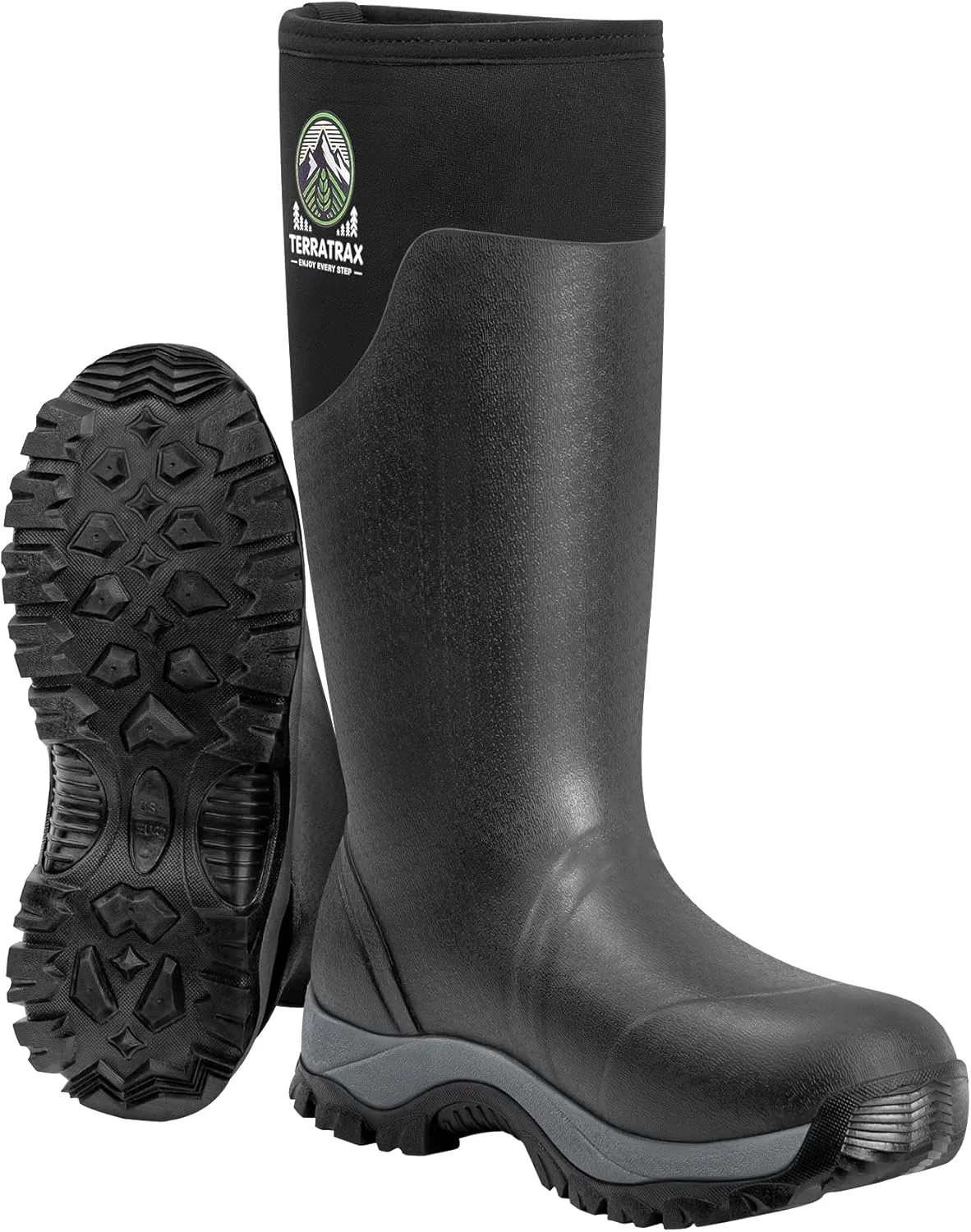 Men's Waterproof Insulated Rubber Hunting Boots – 6mm Neoprene Rain Boots for Outdoor Work, Fishing, Farming & Gardening