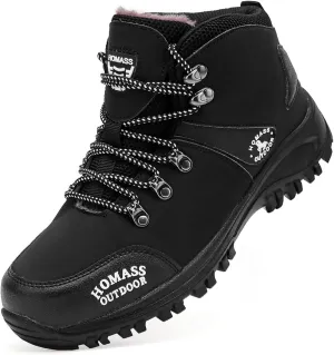 Men's work boots Waterproof Hiking Boots,thermal Leather Ankle Snow Boots for Outdoor Climbing, Trekking, Backpacking, and Trekking