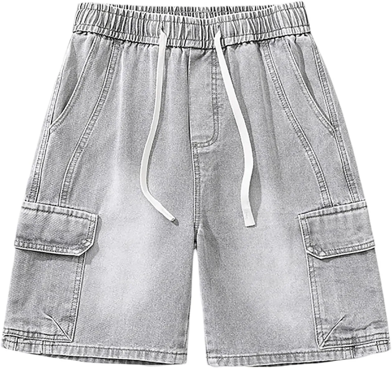 Men's Y2K Vintage Baggy Jean Shorts Summer Casual Hip Hop Long Loose Fit Denim Shorts Trendy Outfits