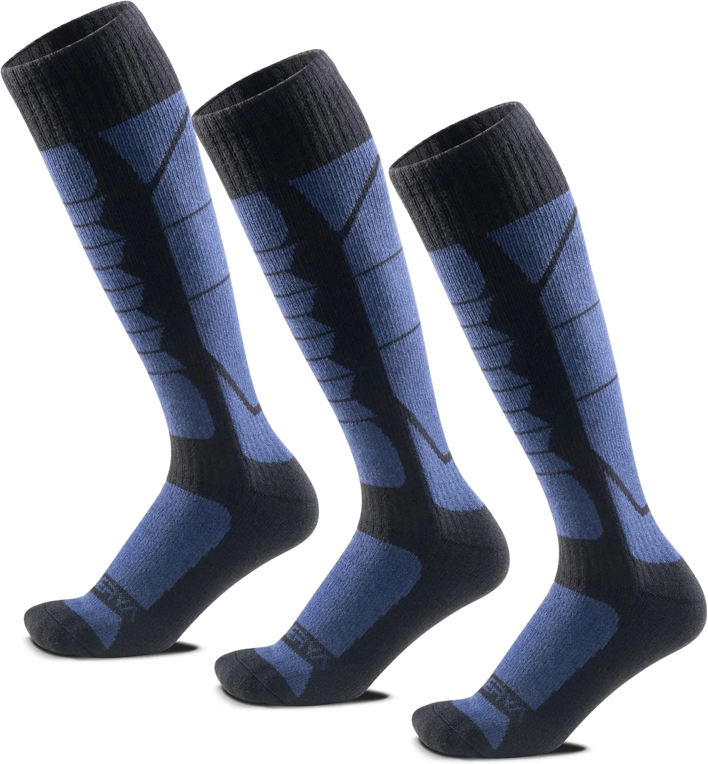 Merino Wool Socks for Skiing, Snowboarding, Winter Outdoors, Over the Calf, Warm Thermal Socks for Cold Weather