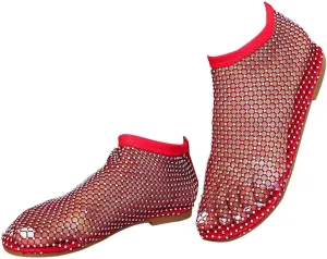 Mesh Flat Sandals for Women's SPARKLE Sandals Mesh Ballet Mesh Flat Shoes Walking Shoes Mesh Slippers