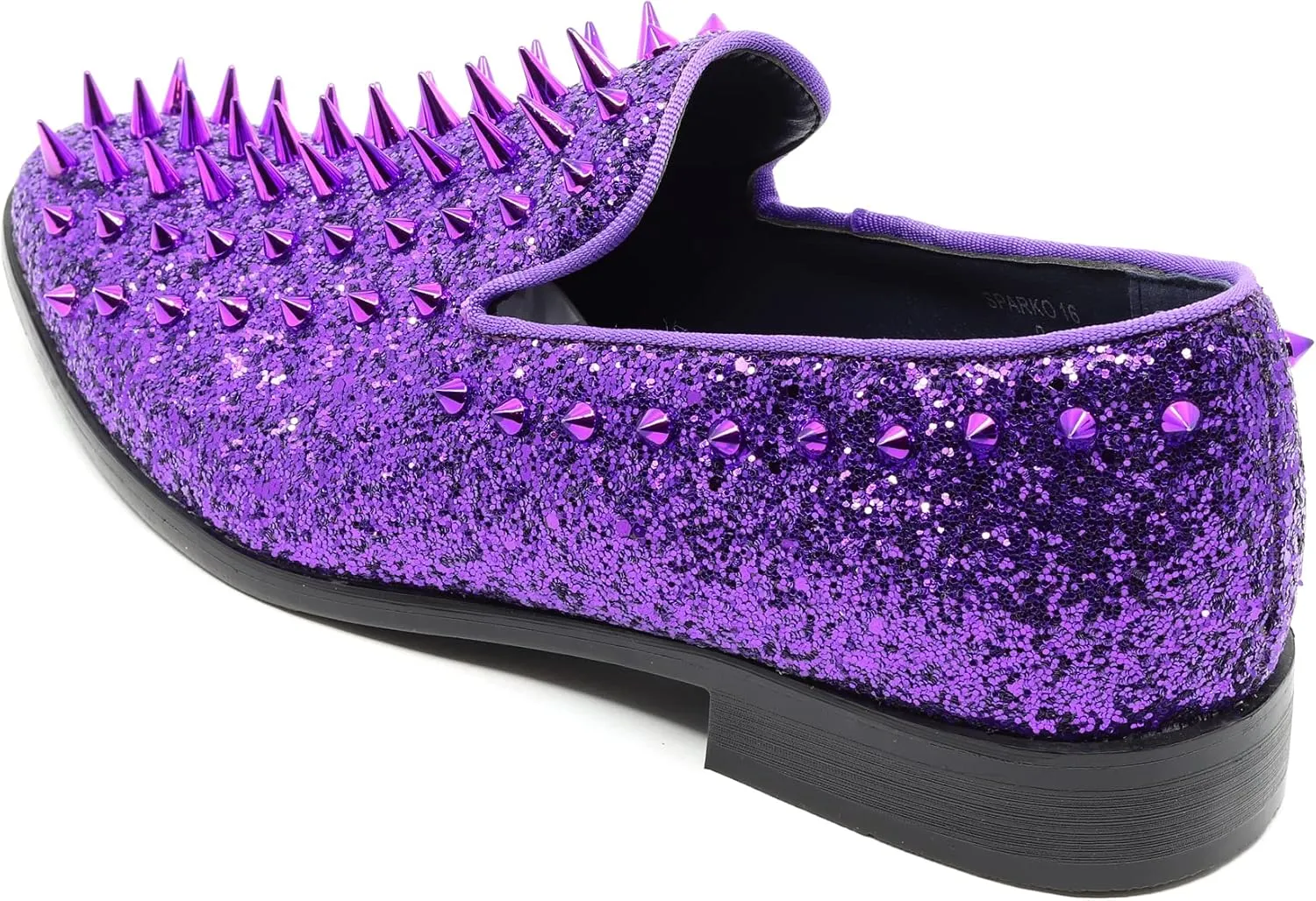 Metrocharm Men's Fashion Sparkly Smoking Spike Sequin Dress Tuxedo Loafers Slip On Shoes SM-16