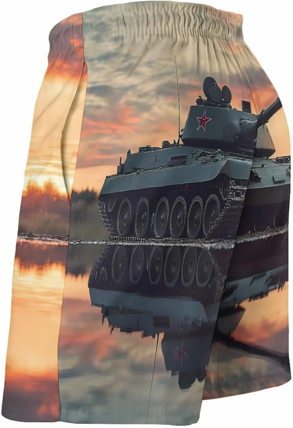 Military Tank Army Men's Swim Trunks Casual Bathing Suit Board Shorts Hawaiian Beach Swimwear Swim Shorts