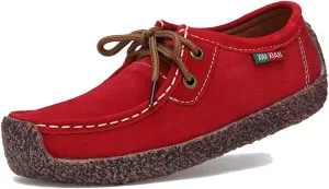 MIOKE Women's Casual Driving Loafers Moccasins Lace Up Breathable Comfortable Driver Flat Oxfords Shoes