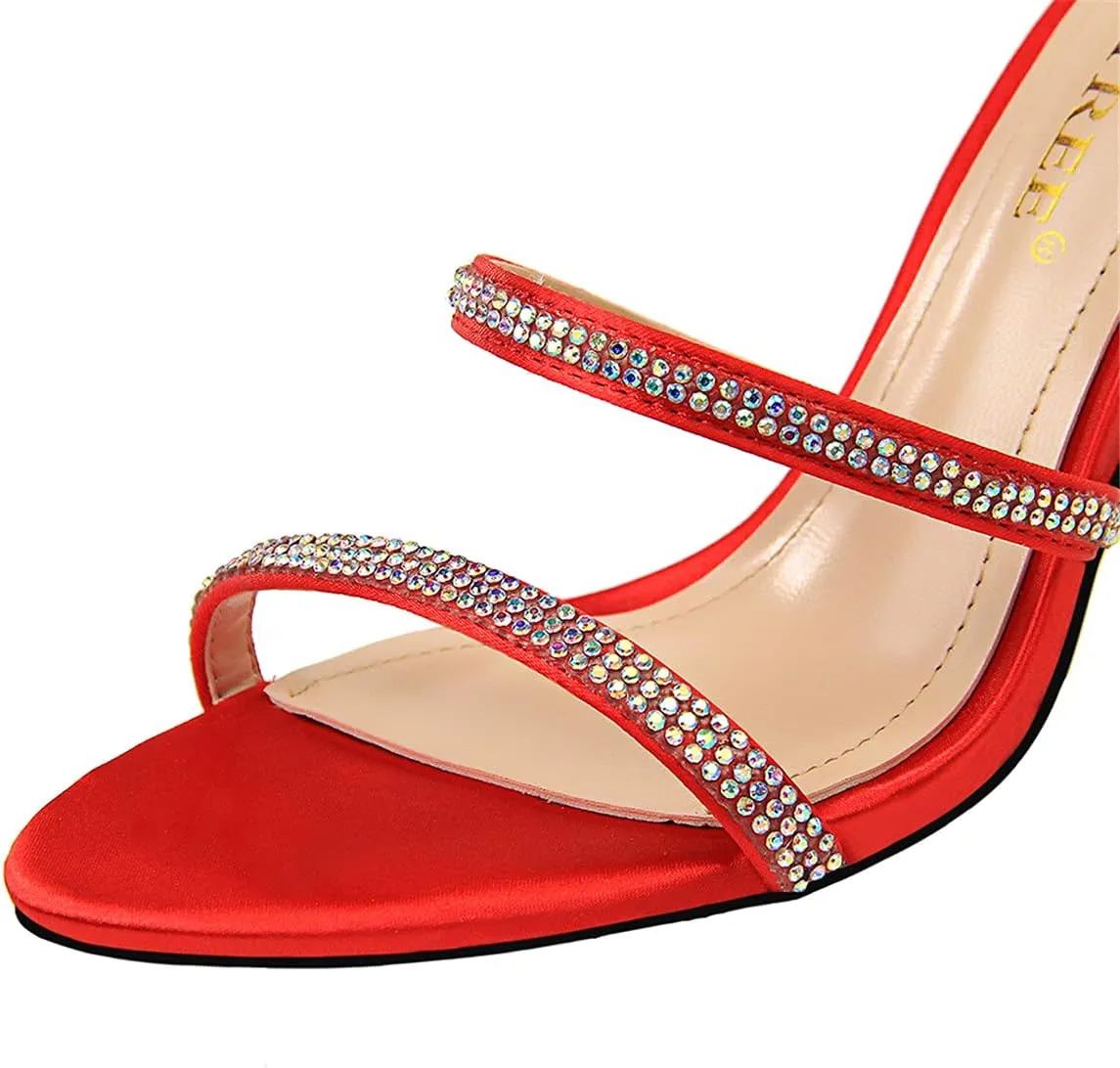 MissHeel Wrap Up Rhinestone Strappy High Heels Sandals 3inch/8cm