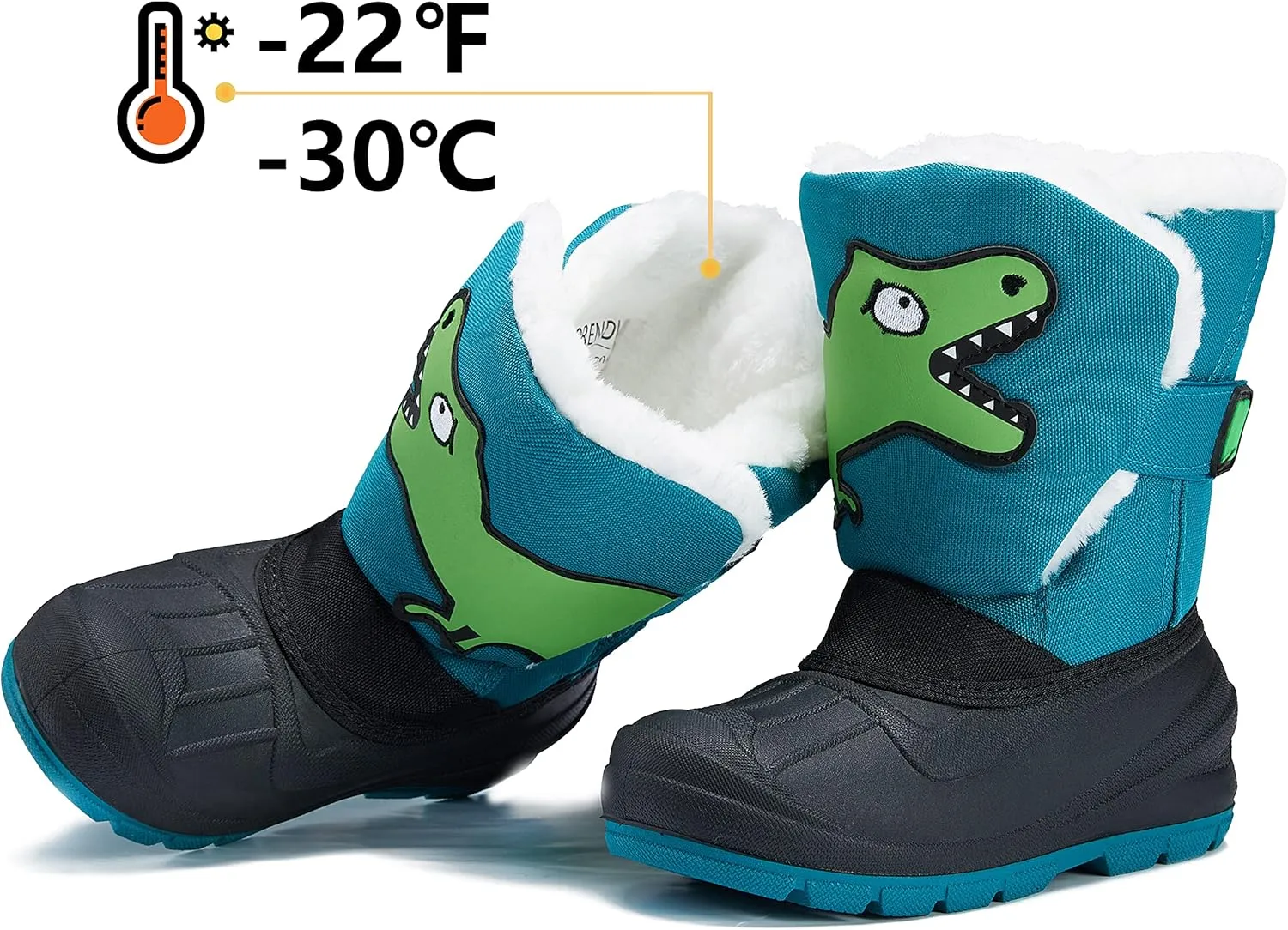 MORENDL Kids' Snow Boots Insulated Waterproof Fur Lined Warm Anti-Slip Winter Shoes for Boys and Girls Outdoor Walking(Toddler/Little Kid)