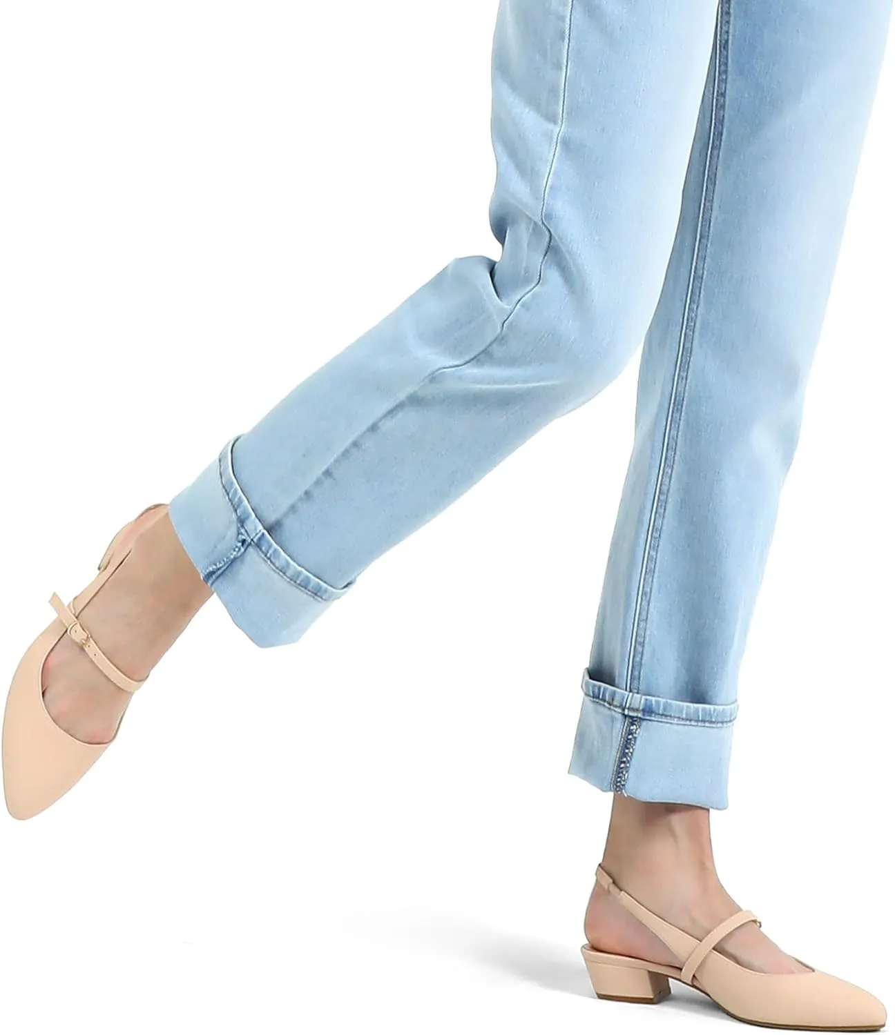 mysoft Women's Slingback Mary Jane Pumps Block Low Heel Adjustable Buckle Dress Shoes