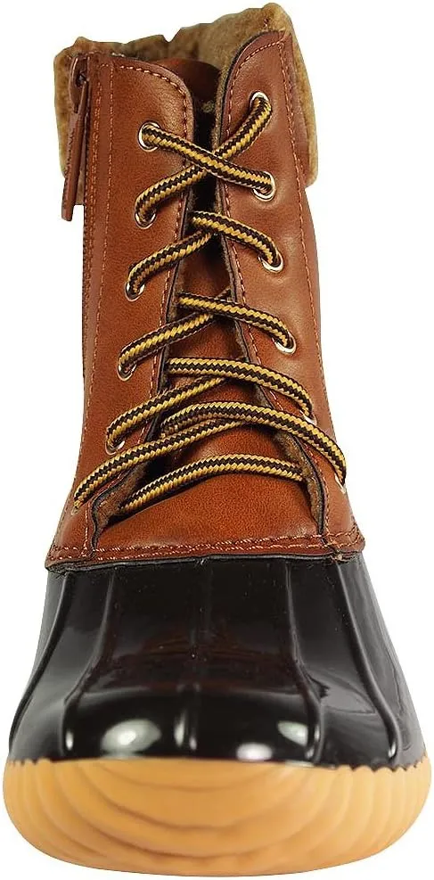 Nature Breeze Ladies Duck-02 Lace Up and Zipper Waterproof Insulated Boot