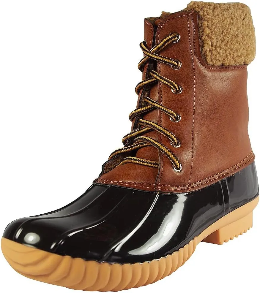 Nature Breeze Ladies Duck-02 Lace Up and Zipper Waterproof Insulated Boot