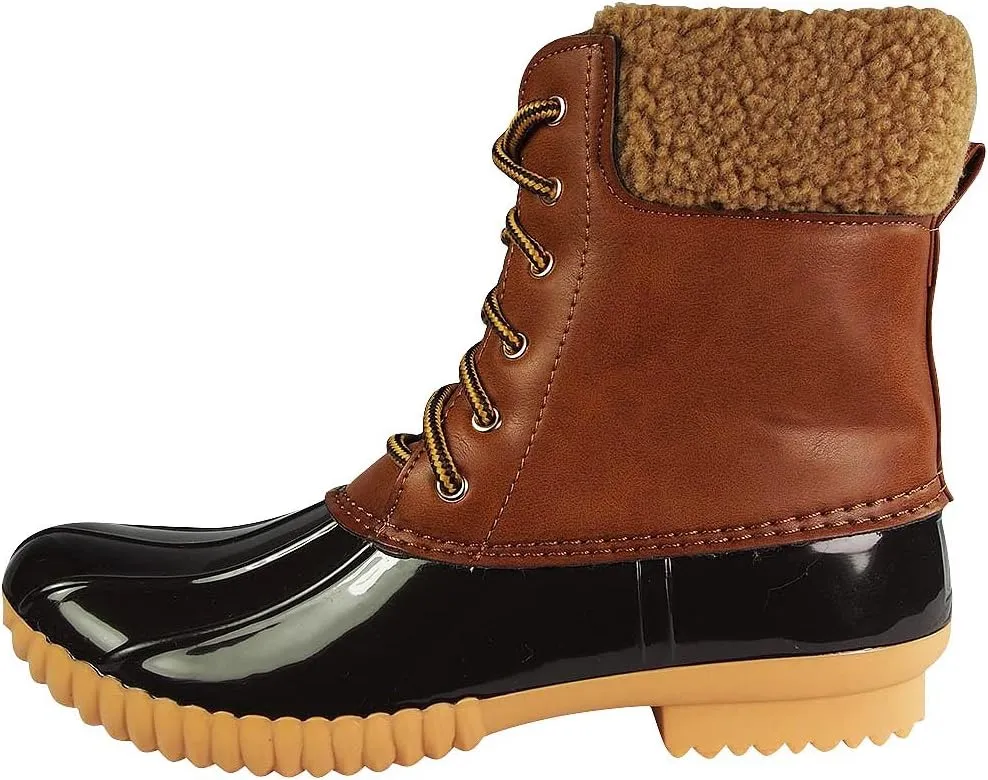 Nature Breeze Ladies Duck-02 Lace Up and Zipper Waterproof Insulated Boot