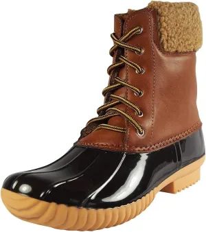 Nature Breeze Ladies Duck-02 Lace Up and Zipper Waterproof Insulated Boot