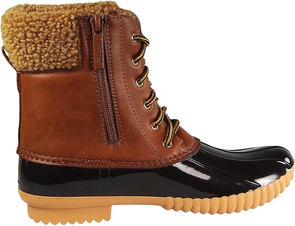 Nature Breeze Ladies Duck-02 Lace Up and Zipper Waterproof Insulated Boot