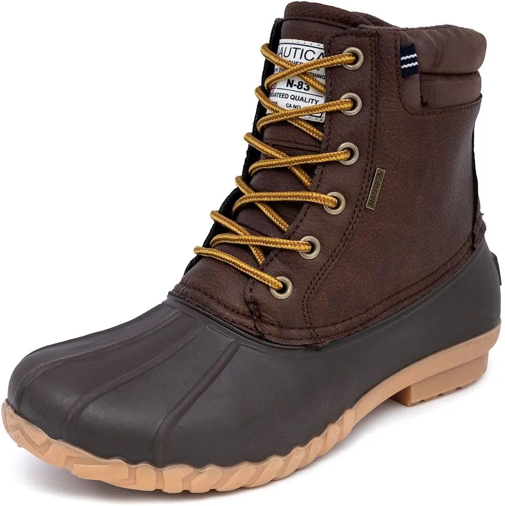 Nautica Mens Duck Boots Waterproof Shell Insulated Snow & Rain Boot -Lace-Up Winter Shoe- Channing (Wide/Medium Width)