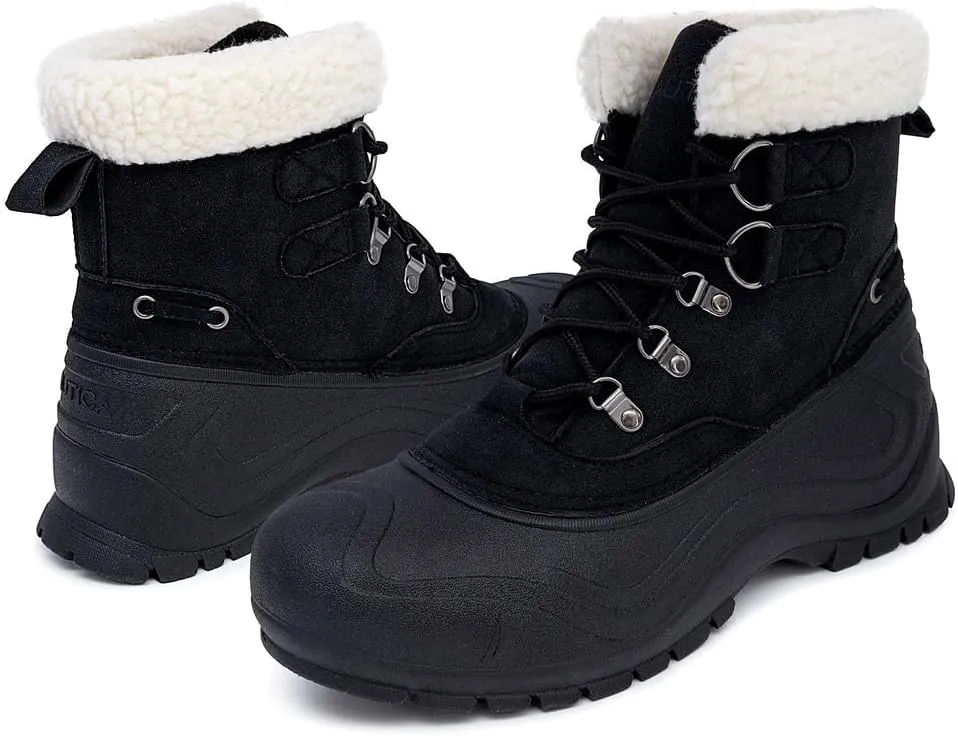 Nautica Mens Duck Boots Waterproof Shell Insulated Snow & Rain Boot -Lace-Up Winter Shoe- Channing (Wide/Medium Width)