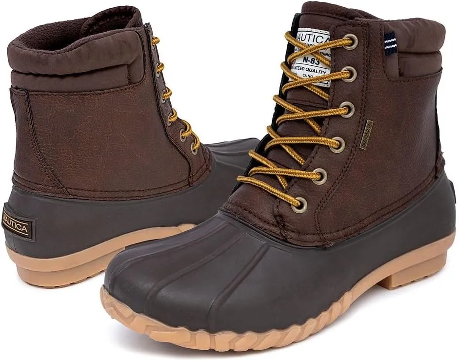 Nautica Mens Duck Boots Waterproof Shell Insulated Snow & Rain Boot -Lace-Up Winter Shoe- Channing (Wide/Medium Width)