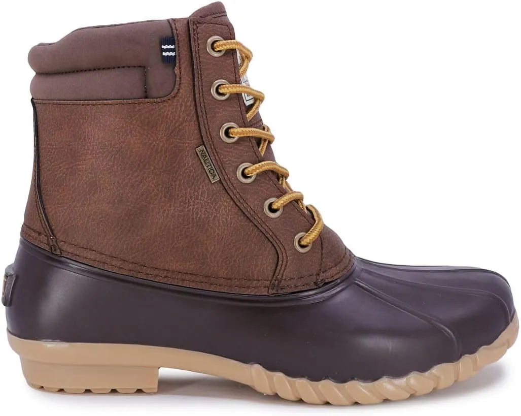 Nautica Mens Duck Boots Waterproof Shell Insulated Snow & Rain Boot -Lace-Up Winter Shoe- Channing (Wide/Medium Width)