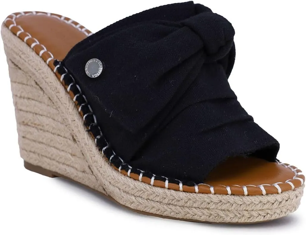 Nautica Women's Espadrille Wedges for Women Platform Sandals – Slip-On Knot Bow Summer Shoes with Woven Rope Heel