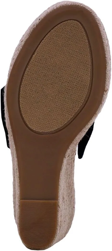 Nautica Women's Espadrille Wedges for Women Platform Sandals – Slip-On Knot Bow Summer Shoes with Woven Rope Heel