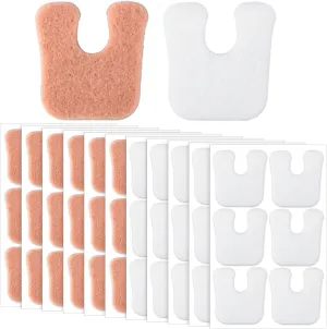 Newcotte 120 Pcs Callus Cushions U Shaped Callus Pads for Bottom of Foot Felt Feet Remover Pads Soft Pain Relief Foot Cushion for Men and Women, Beige and White