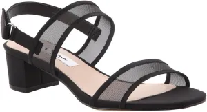 NINA Ganice - Women's Mesh Block Low-Heel Hook & Loop Dressy Sandal Shoes- Elegant and Comfortable Womens's heeled Sandals - Casual and Dress