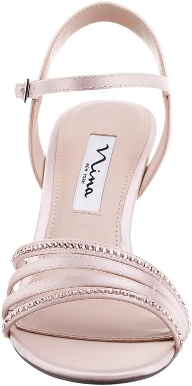 NINA Nelena - Women's Sparkling Dress Sandals with Crystal Embellishments Shoes - Elegant and Comfortable heeled Sandals for Women - Casual and Dress - Women Shoes