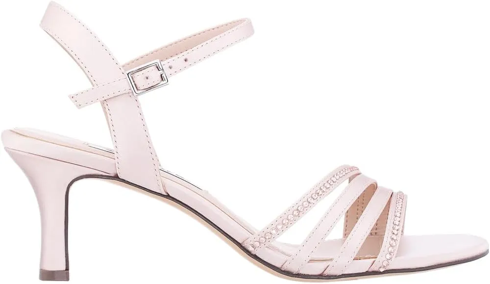 NINA Nelena - Women's Sparkling Dress Sandals with Crystal Embellishments Shoes - Elegant and Comfortable heeled Sandals for Women - Casual and Dress - Women Shoes