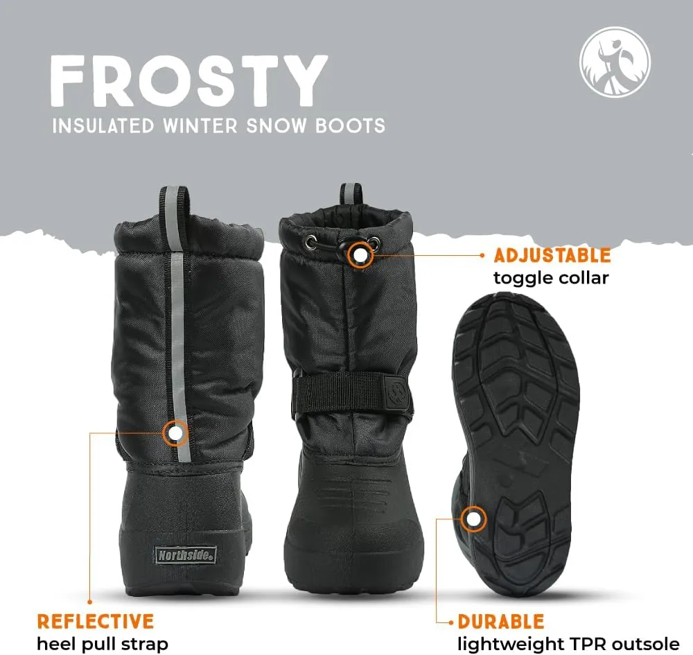 Northside Frosty Insulated Winter Snow Boots for Girls and Boys with Rugged, Water Resistant Nylon Upper, Quick-Drying Lining, Removable EVA Insole, and Durable TPR Outsole