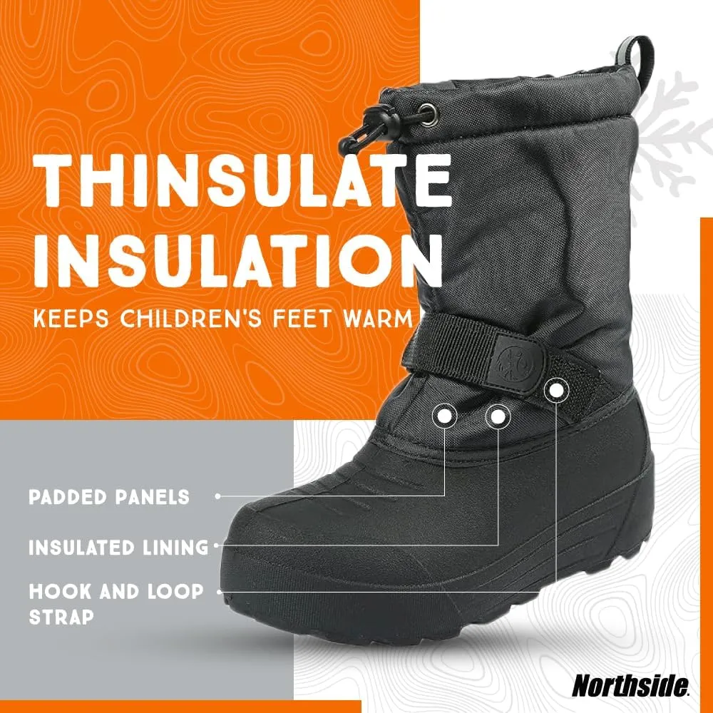 Northside Frosty Insulated Winter Snow Boots for Girls and Boys with Rugged, Water Resistant Nylon Upper, Quick-Drying Lining, Removable EVA Insole, and Durable TPR Outsole