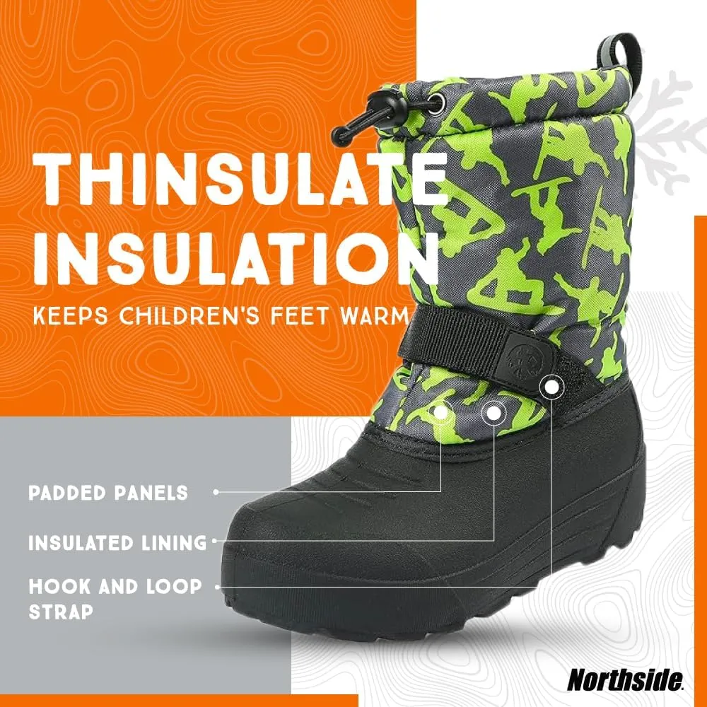 Northside Frosty Insulated Winter Snow Boots for Girls and Boys with Rugged, Water Resistant Nylon Upper, Quick-Drying Lining, Removable EVA Insole, and Durable TPR Outsole