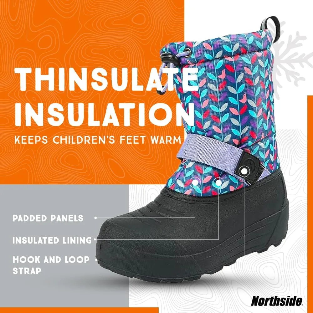 Northside Frosty Insulated Winter Snow Boots for Girls and Boys with Rugged, Water Resistant Nylon Upper, Quick-Drying Lining, Removable EVA Insole, and Durable TPR Outsole
