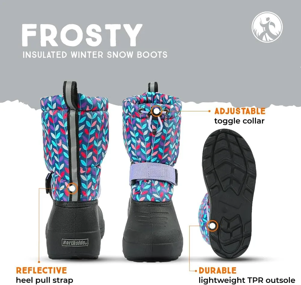Northside Frosty Insulated Winter Snow Boots for Girls and Boys with Rugged, Water Resistant Nylon Upper, Quick-Drying Lining, Removable EVA Insole, and Durable TPR Outsole