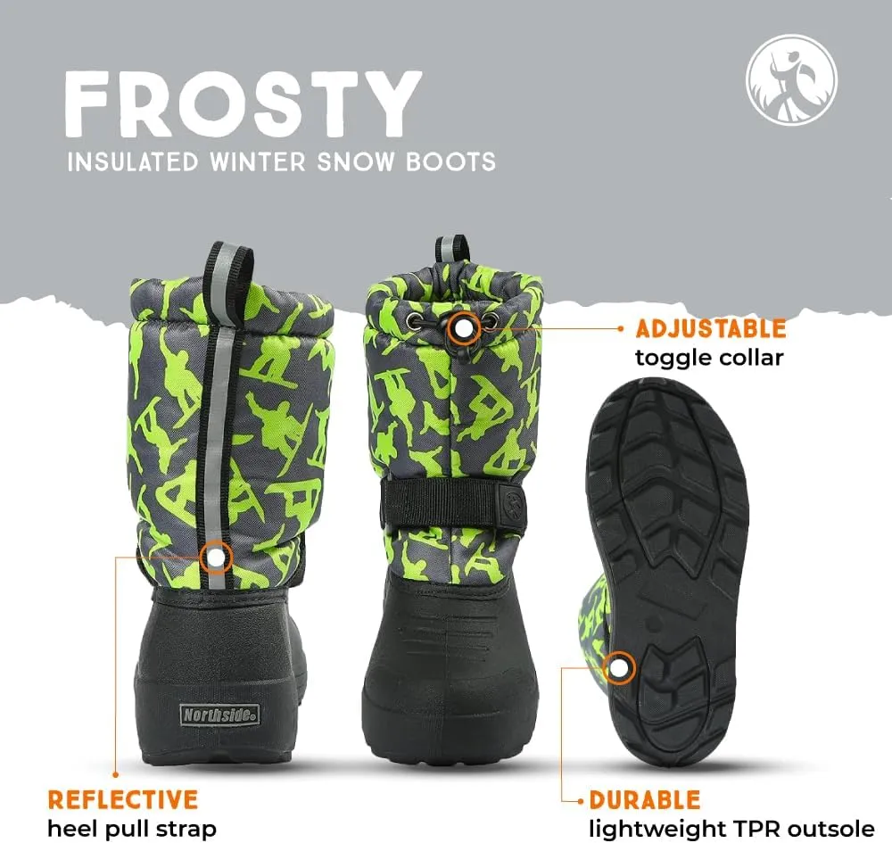 Northside Frosty Insulated Winter Snow Boots for Girls and Boys with Rugged, Water Resistant Nylon Upper, Quick-Drying Lining, Removable EVA Insole, and Durable TPR Outsole