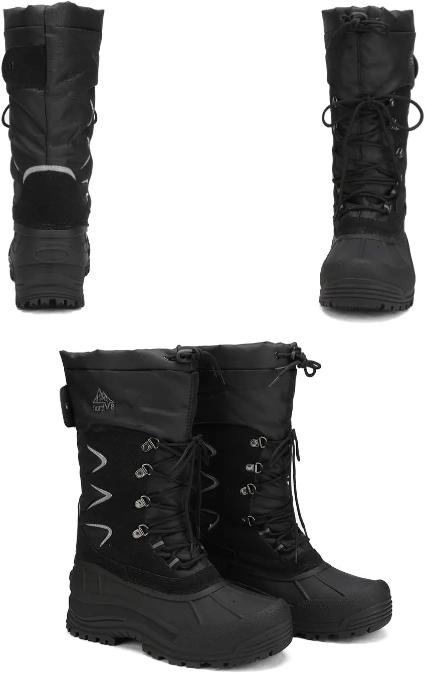 NORTIV 8 Men's Waterproof Hiking Winter Snow Boots Insulated Fur Liner Lightweight Outdoor Tall Boots