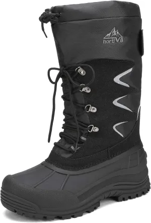 NORTIV 8 Men's Waterproof Hiking Winter Snow Boots Insulated Fur Liner Lightweight Outdoor Tall Boots