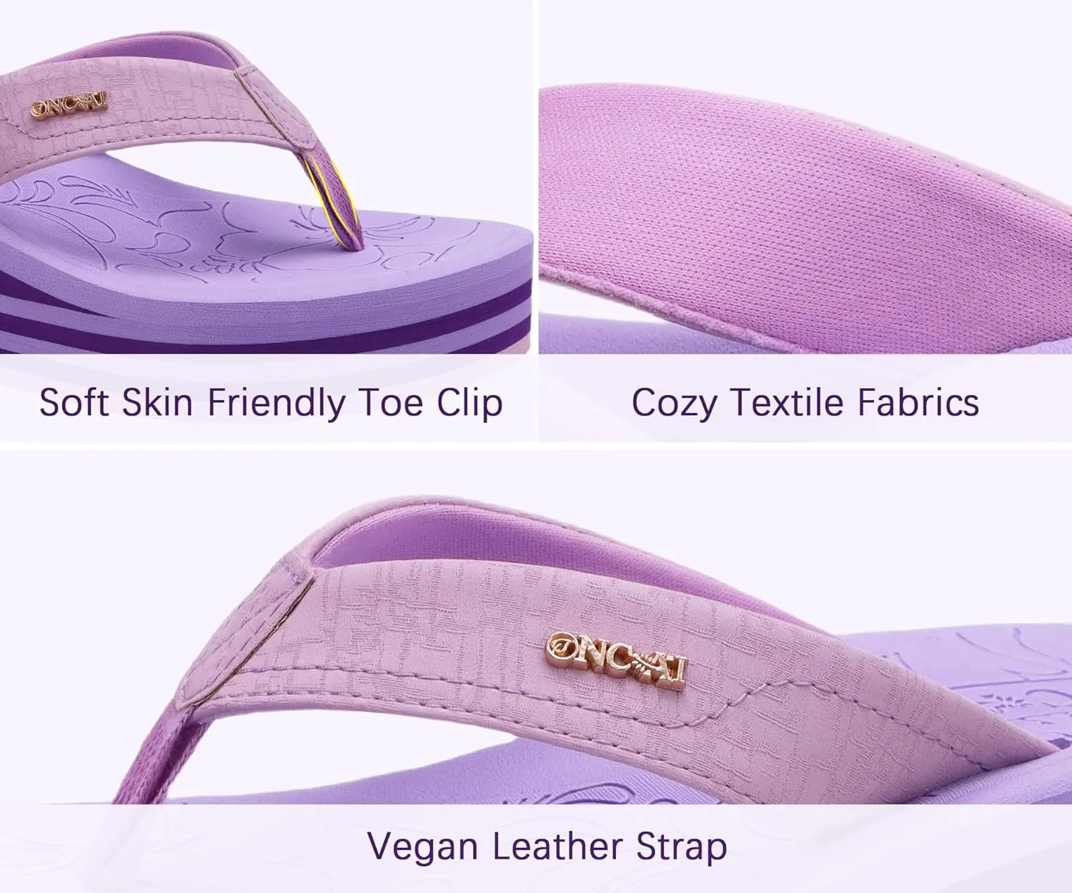 ONCAI Women’s Platform Flip Flops Trendy Dressy Womans Summer Sandals with Comfortable Flatform Arch Support Walking Outdoor Rubber Soles (US Size 5-11)