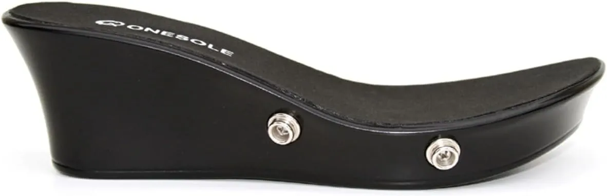 Onesole Almost Decadent Crystal Black Sandal, Interchangeable Tops for Women's Wedge Sandals with Print Designs, Travel-Friendly, As Seen on Shark Tank