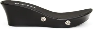 Onesole Almost Decadent Crystal Black Sandal, Interchangeable Tops for Women's Wedge Sandals with Print Designs, Travel-Friendly, As Seen on Shark Tank
