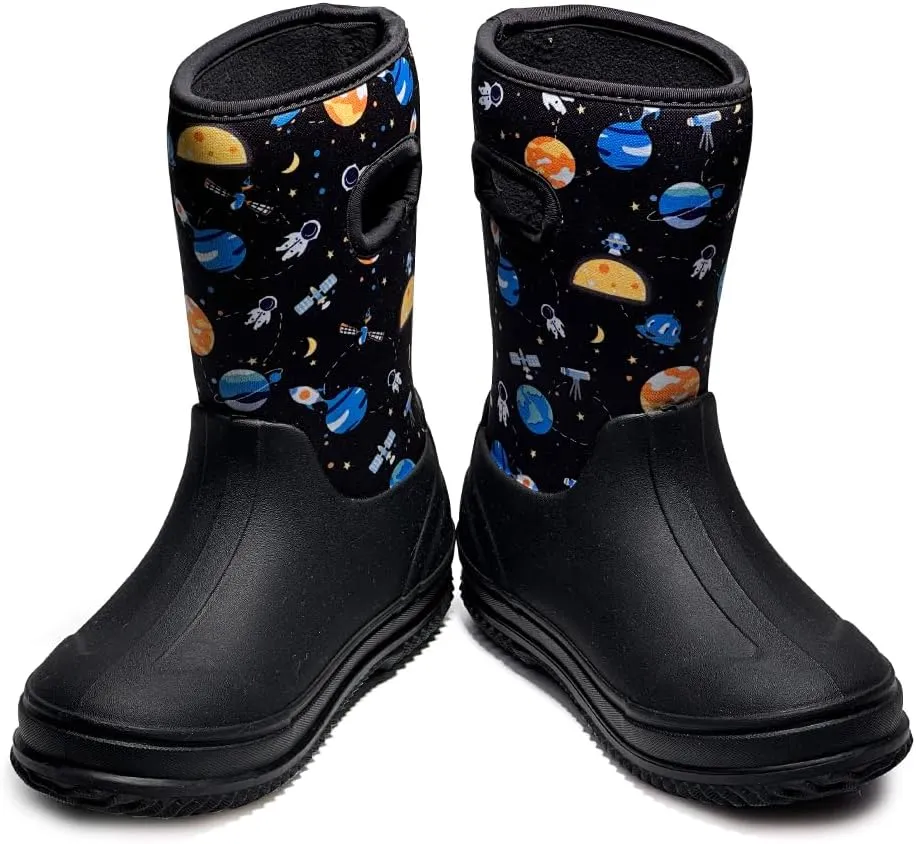 Outee Toddler Kids Warm Waterproof Neoprene Rain Boots