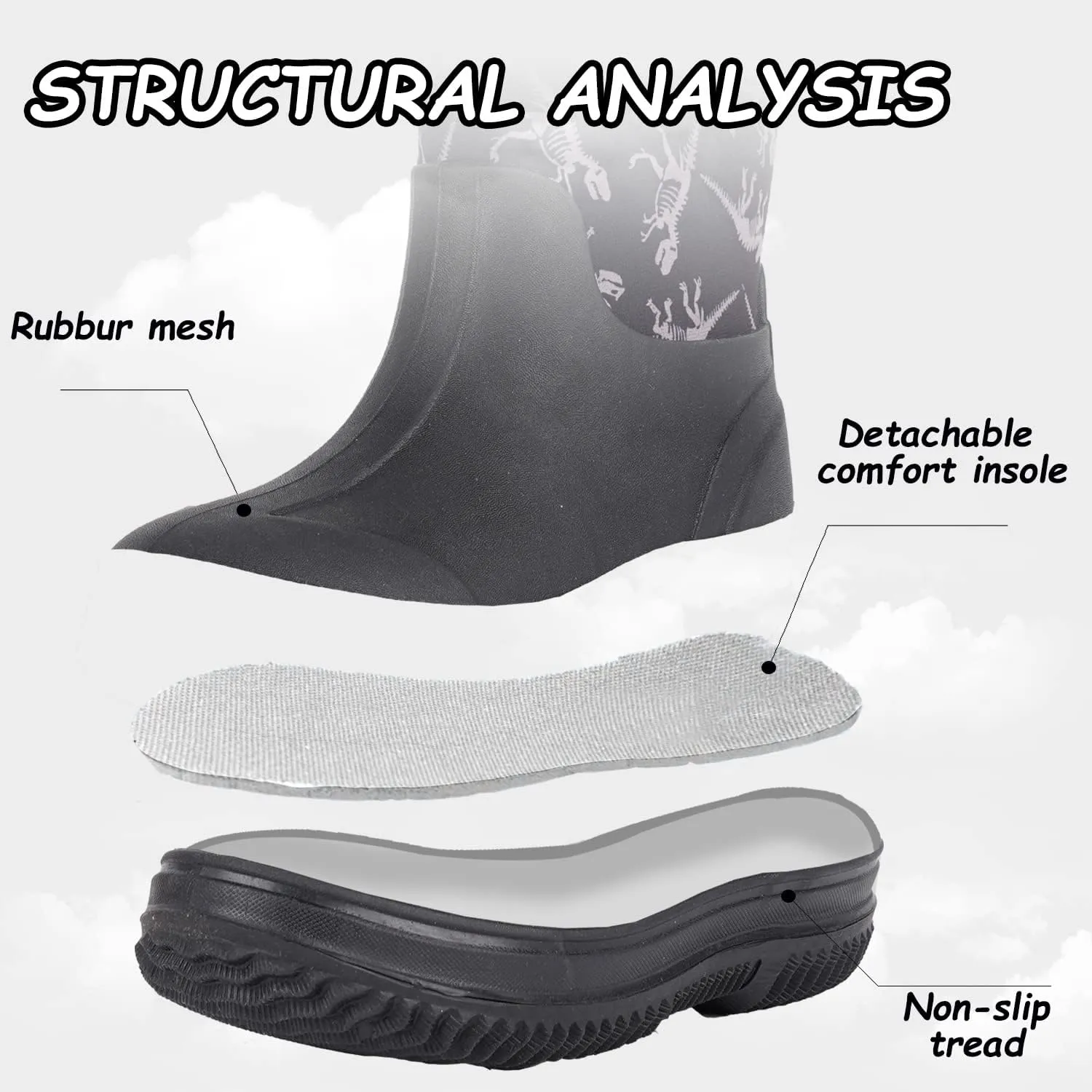 Outee Toddler Kids Warm Waterproof Neoprene Rain Boots