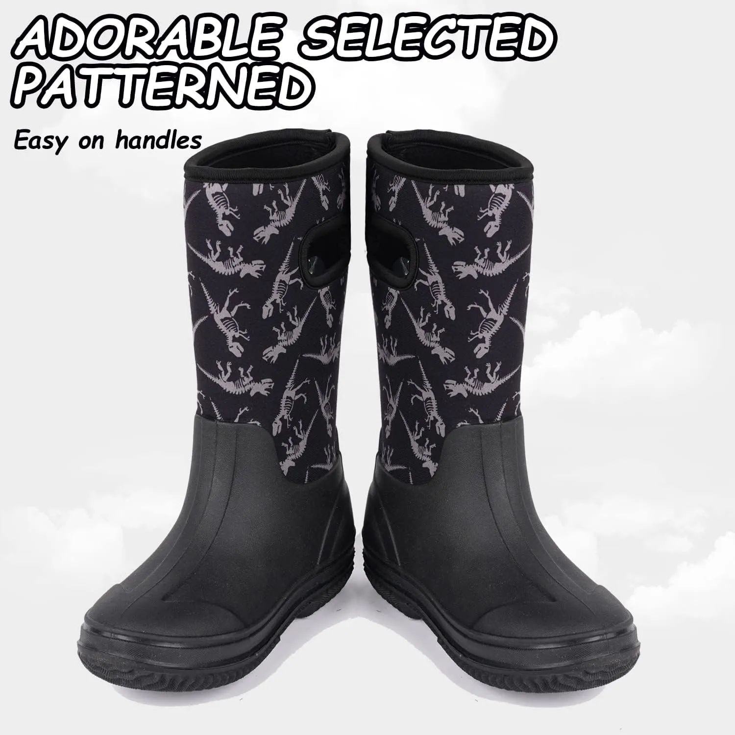 Outee Toddler Kids Warm Waterproof Neoprene Rain Boots