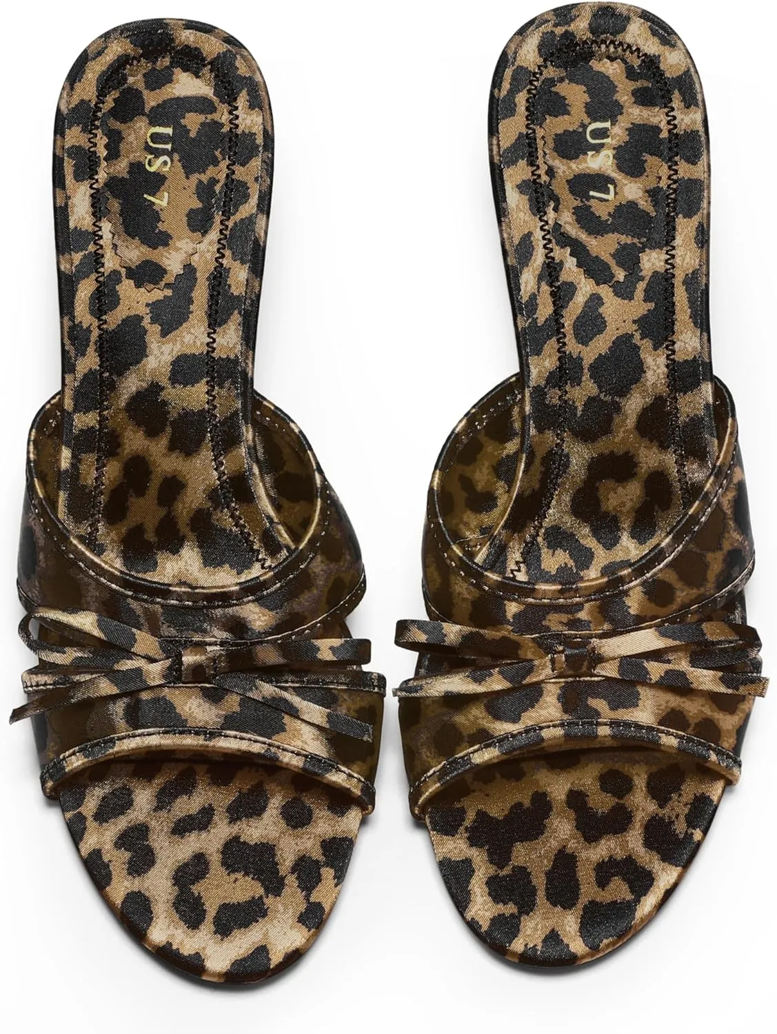 Perphy Bow Heels Slip on Stiletto Heel Satin Sandals for Women