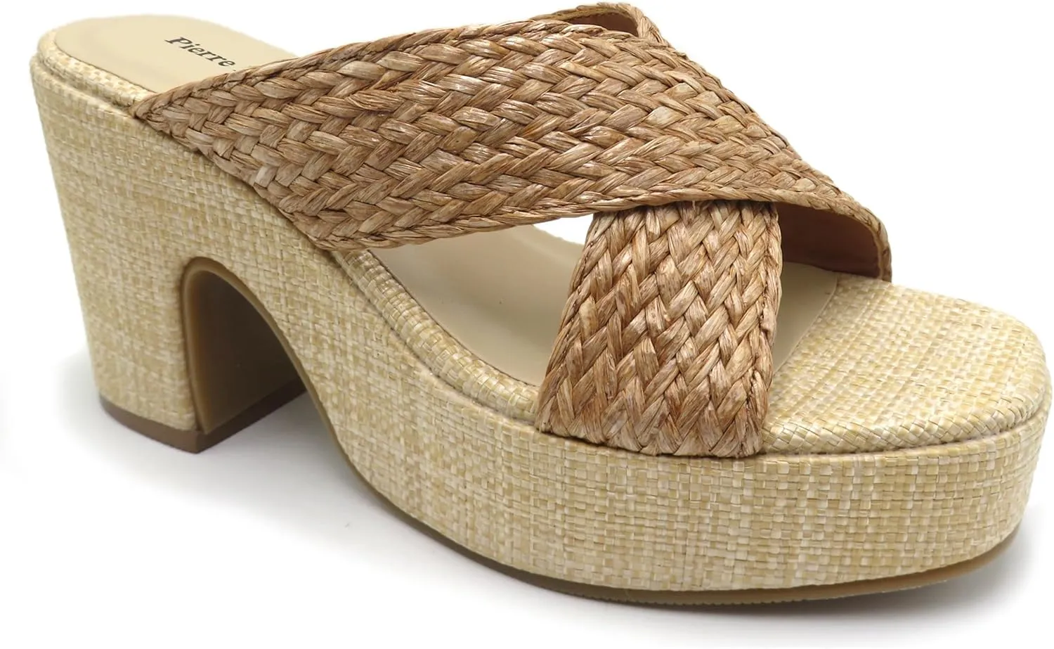 Pierre Dumas Women's Platform Sandals Open Toe Slip On Chunky Block Heel Sandals