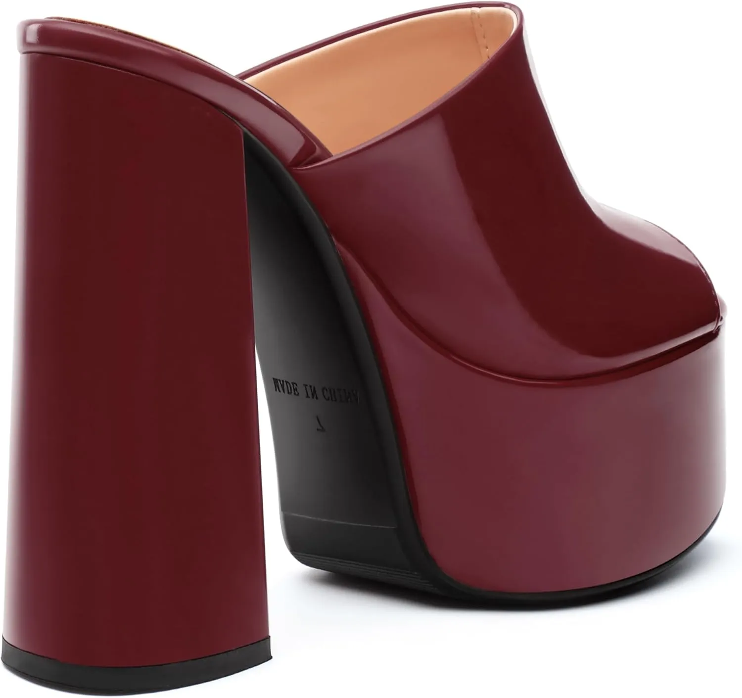 Platform Chunky Heels Sandals for Women Slip on Open Peep Toe Slide on Block High Heels Sexy Club Party Candies Shoes 6 Inch